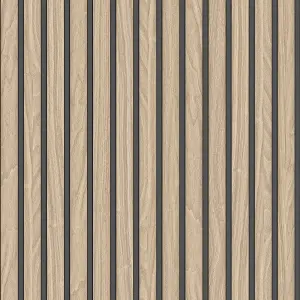 Belgravia Décor Wood Slat Light Oak Textured Wallpaper