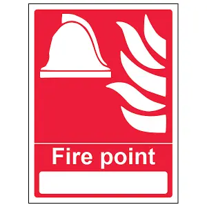 Fire Point With Blank Equipment Sign - Adhesive Vinyl - 200x300mm (x3)