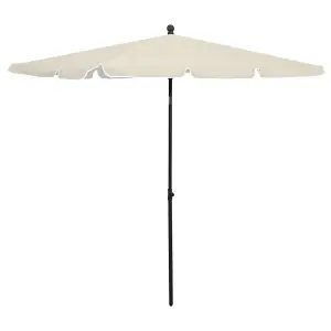 Berkfield Garden Parasol with Pole 210x140 cm Sand