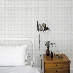 Galerie Apelviken Grey White Gold Small Trellis Smooth Wallpaper