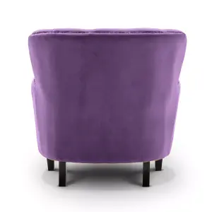 Velvet Purple Buttoned Ava Accent Chair