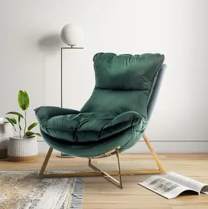 Velvet Bottle Green Pierina Accent Chair