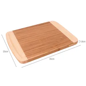 Woodluv Chef Professional Bamboo Large Chopping Board Butcher Block for Kitchen with Dripping Juice Collecting Groove & 2 Utensils