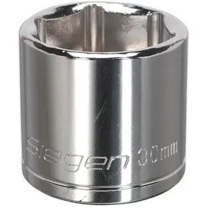 30mm Chrome Plated Drive Socket - 1/2" Square Drive - Durable Carbon Steel Tool