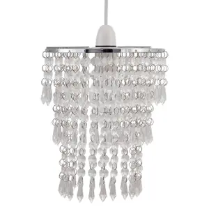 First Choice Lighting Set of 2 Clear Jewel Tiered Light Shades