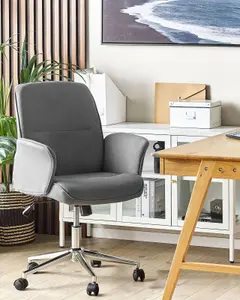 Beliani Modern Office Chair Grey RAVISHING