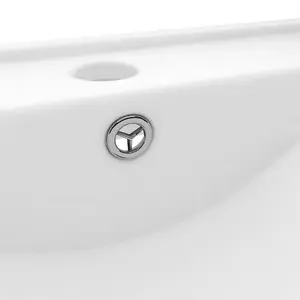 Berkfield Luxury Basin with Faucet Hole Matt White 60x46 cm Ceramic