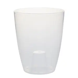 Verve Orchid Transparent Plastic Plant pot (Dia) 12.5cm, (H)16cm, 1.5L