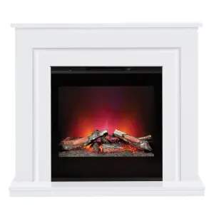 Be Modern Calida White & black Inset Electric Fire suite