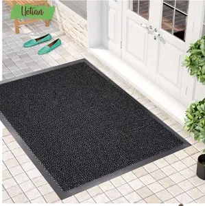 Grey Rubber Barrier Mat, Heavy Duty, Dirt Trapper & Absorbent Mat, Polypropylene Pile, Outdoor & Indoor  (40cm x 60cm)