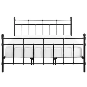 Metal EU Super King Size Bed Frame Black LYNX