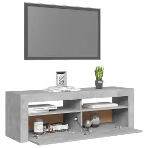 Berkfield TV Cabinet with LED Lights Concrete Grey 120x35x40 cm