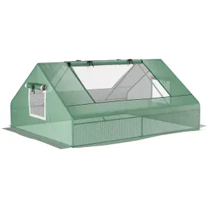 Outsunny 180 x 140 x 80cm Portable Mini Greenhouse with Zipped Windows, Green