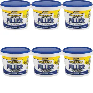 Everbuild Ready Mixed Fine Surface Filler, White, 600 g (Pack of 6)