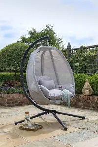 Norfolk Leisure Grey Folding Textilene Swing Chair