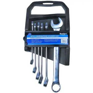 Bluespot 9pc Combination Spanner Set Metric Fully Polished Wrenchs 8mm - 17mm