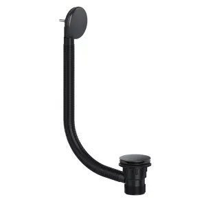 Matt Black Round Thermostatic Overhead Shower Kit with Sleek Basin Tap, Waterfall Bath Filler, and Pop Up Bath Waste