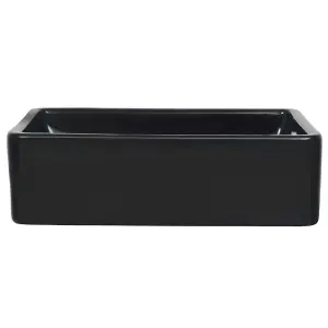 Berkfield Basin Ceramic Rectangular Black 41x30x12 cm