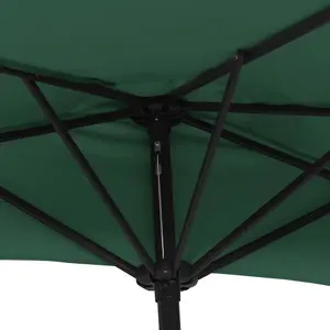 Berkfield Balcony Parasol with Aluminium Pole Green 270x135 cm Half