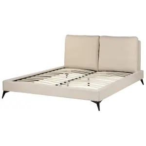 Boucle EU King Size Bed Beige MELLE