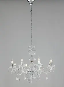 Luminosa INCANTO 8 Light Chandeliers Chrome, Crystal 83x79cm