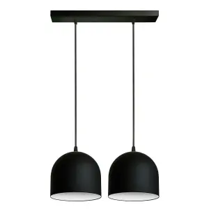 Luminosa Madison Straight Bar Pendant Ceiling Light Black, White 42cm