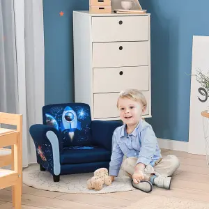 HOMCOM Child Armchair Kids Mini Sofa Chair with Armrest for 3-6 Years Old Blue