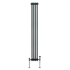 Traditional 2 Column Radiator - 1800 x 202 mm - Anthracite