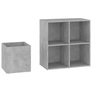 Berkfield Hall Shoe Cabinet Concrete Grey 105x35.5x70 cm Engineered Wood