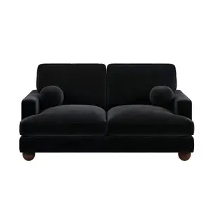 Solace+Co Addison 2 Seater Velvet Sofa - Black