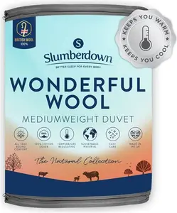 Slumberdown Wonderful Wool Medium Weight Duvet - Single