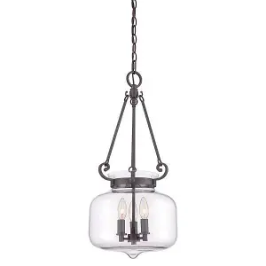 Elstead Stewart 3 Light Ceiling Pendant Western Bronze, E14