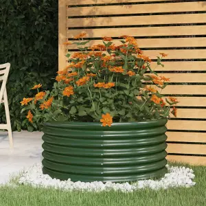 Berkfield Garden Planter Powder-coated Steel 80x80x36 cm Green