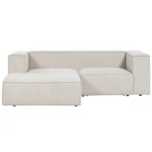 2 Seater Sofa VERNON Light Beige Fabric 2 Seater Right Hand