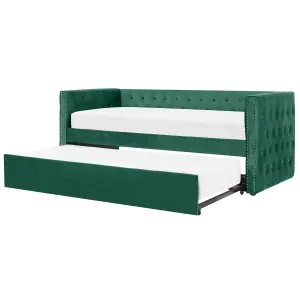 Velvet EU Single Trundle Bed Green GASSIN