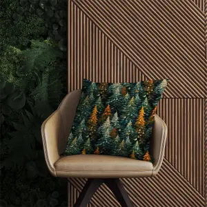 Impasto Style Christmas Trees Outdoor Cushion 45cm x 45cm