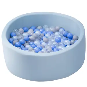 simpa Soft Foam Ball Pit with 200 Balls. Blue 90cm x 30cm