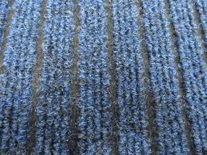 Ribbed Doormats. Machine Washable Door Mat suitable Kitchen doormats, mats, washable mats, office mats (Blue, 66cm X 120cm)