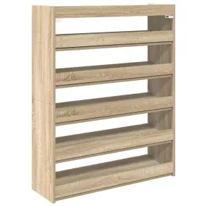 Berkfield Shoe Rack Sonoma Oak 80x25x100 cm Engineered Wood