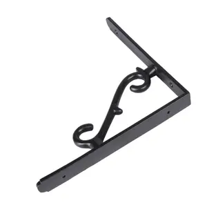 Hammer & Tongs Scroll Iron Shelf Bracket - D205mm - Black - Pack of 2