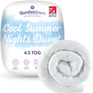 Slumberdown Cool Summer Nights Double Duvet 4.5 Tog Lightweight Cooler Quilt for Night Sweats Soft Touch Cover Machine Washable