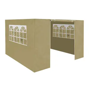 Side Walls Door & Windows for 3x3m Pop-Up Gazebo - BEIGE - Garden Party Tent