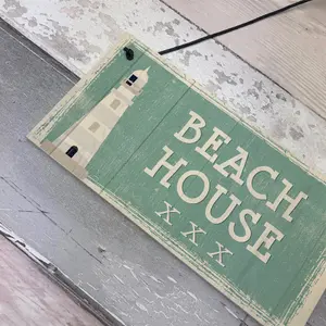 Red Ocean Beach House Shabby Chic Bathroom Sign Vintage Nautical Plaque Beach Home Seaside GIFT Accessories