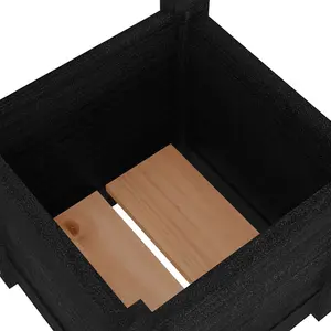 Berkfield Garden Planter Black 31x31x31 cm Solid Pinewood