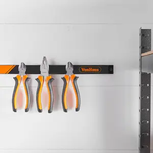 VonHaus Magnetic Tool Holders, Magnetic Tool Strip 3 x 60cm, 24" Wall Mounted Strips, Space Saving & Strong Magnetic Tool Holders