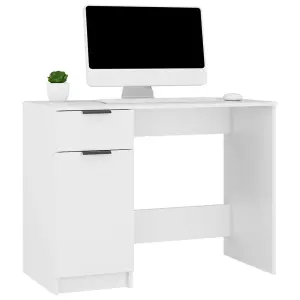 Berkfield Desk White 100x50x75 cm Engineered Wood