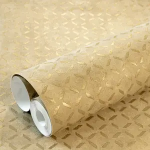 Galerie Urban Classics Brown Gold Soho Metallic Industrial Grid Wallpaper Roll