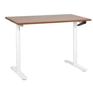 Adjustable Desk Manual Dark Wood DESTINAS