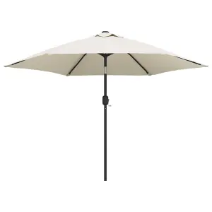 Berkfield LED Cantilever Umbrella 3 m Sand White