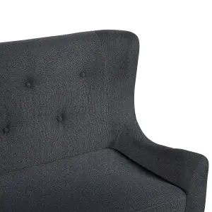 2 Seater Fabric Kitchen Sofa Black SKIBBY